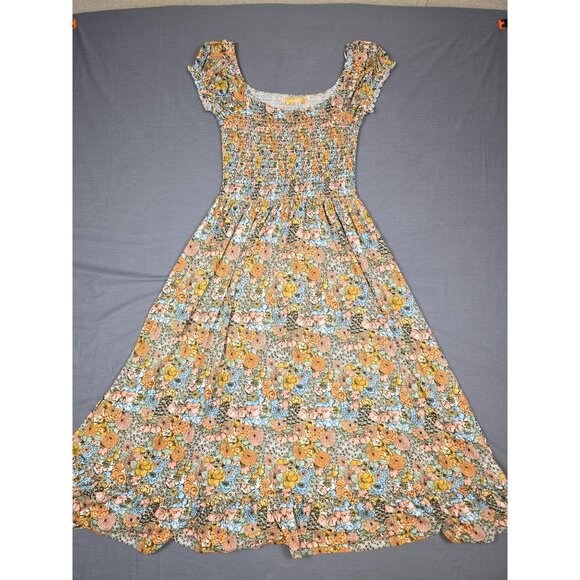 Urban Outfitters Dresses & Skirts - Urban Outfitters Floral Smocked Maxi Dress Flutter Sleeves Boho Cottagecore L